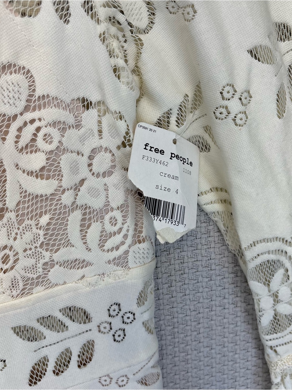NWT Lace Lovers Folk Song Dress Free People White Whimsical Angel Fairy Boho 4 - Picture 8 of 12